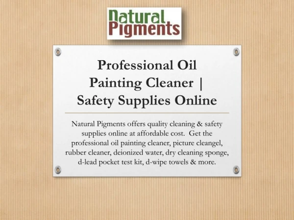 Professional Oil Painting Cleaner | Safety Supplies Online
