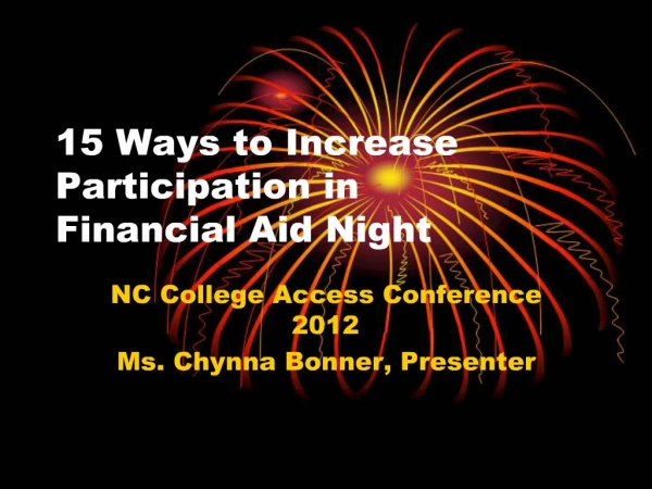 15 Ways to Increase Participation in Financial Aid Night