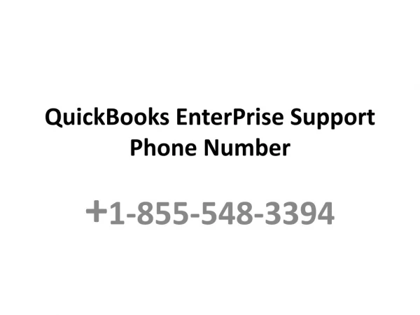 Quick books Enterprise Support Number
