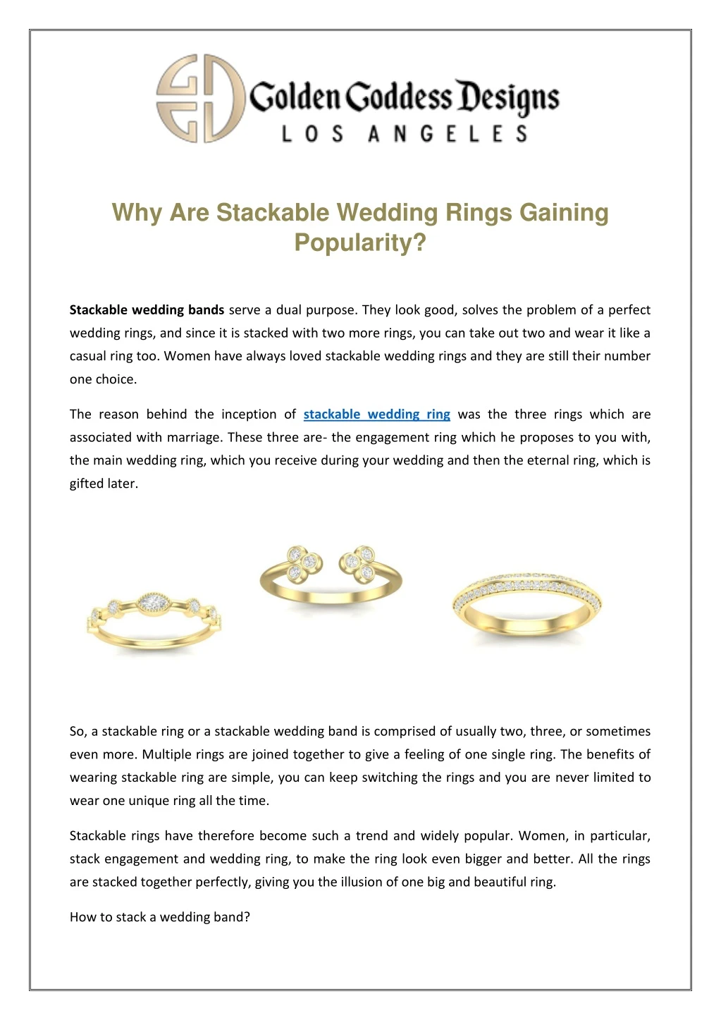 why are stackable wedding rings gaining popularity