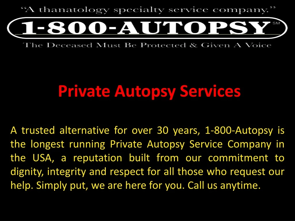 private autopsy services