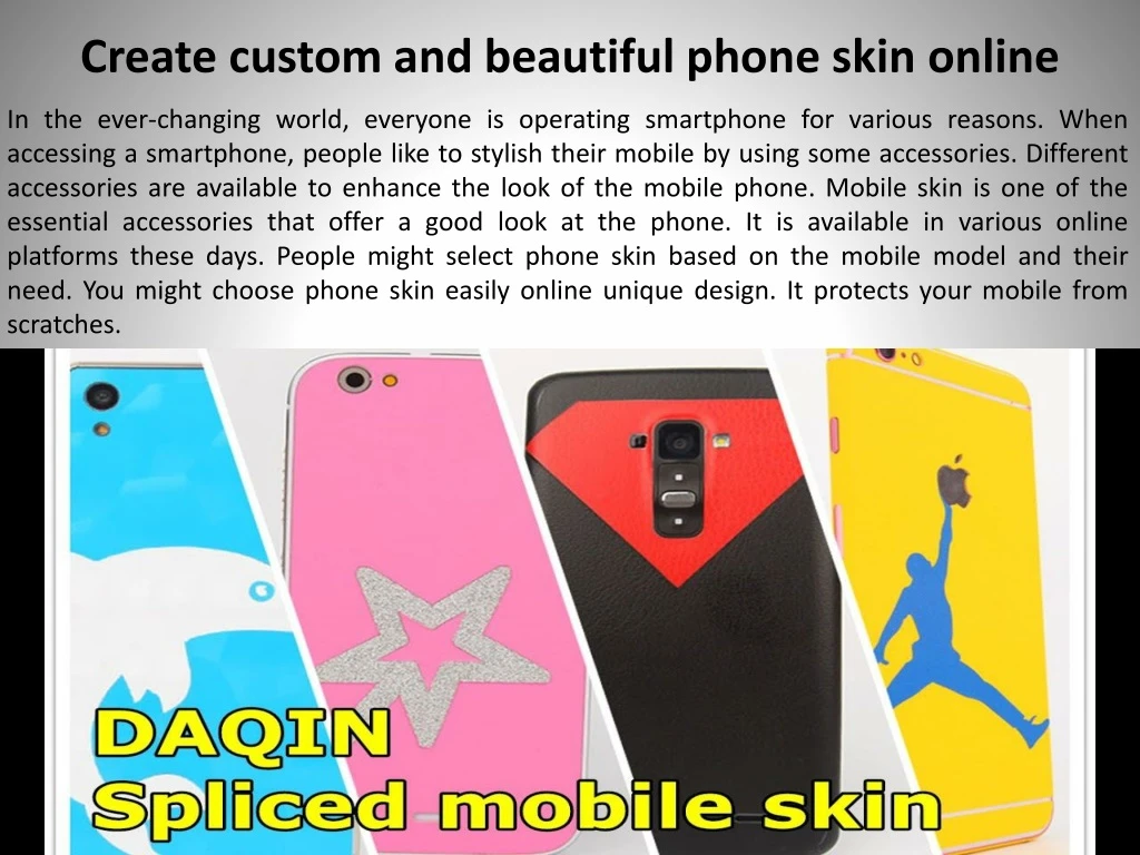 create custom and beautiful phone skin online