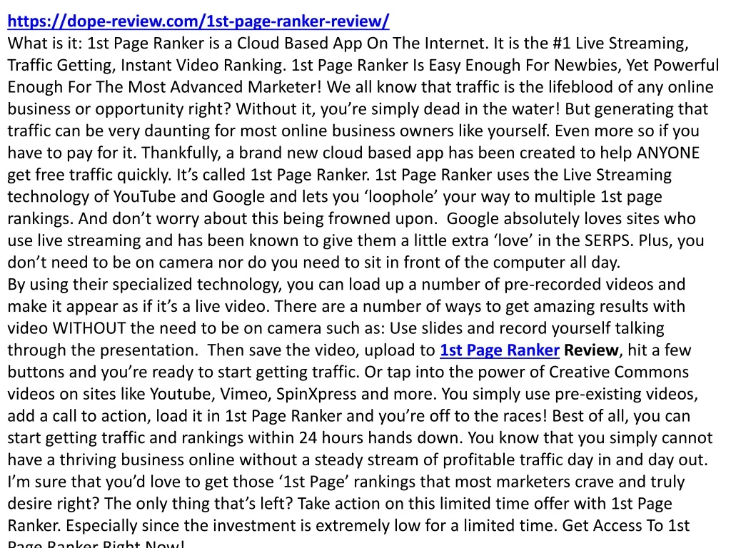 https dope review com 1st page ranker review what
