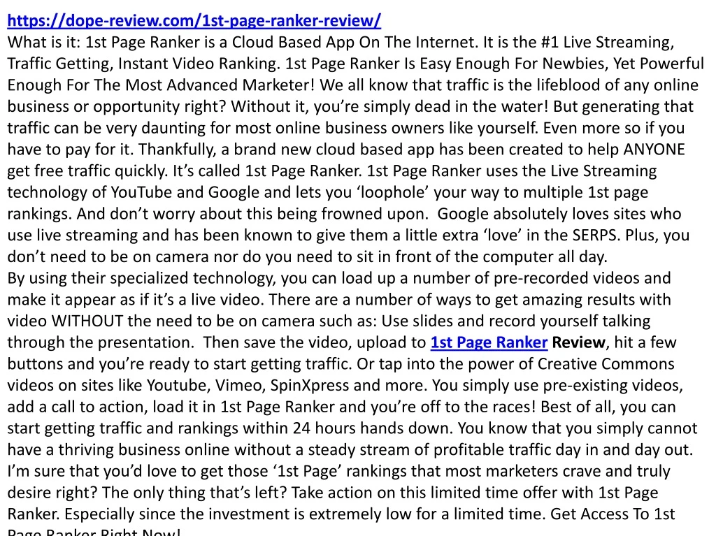 https dope review com 1st page ranker review what