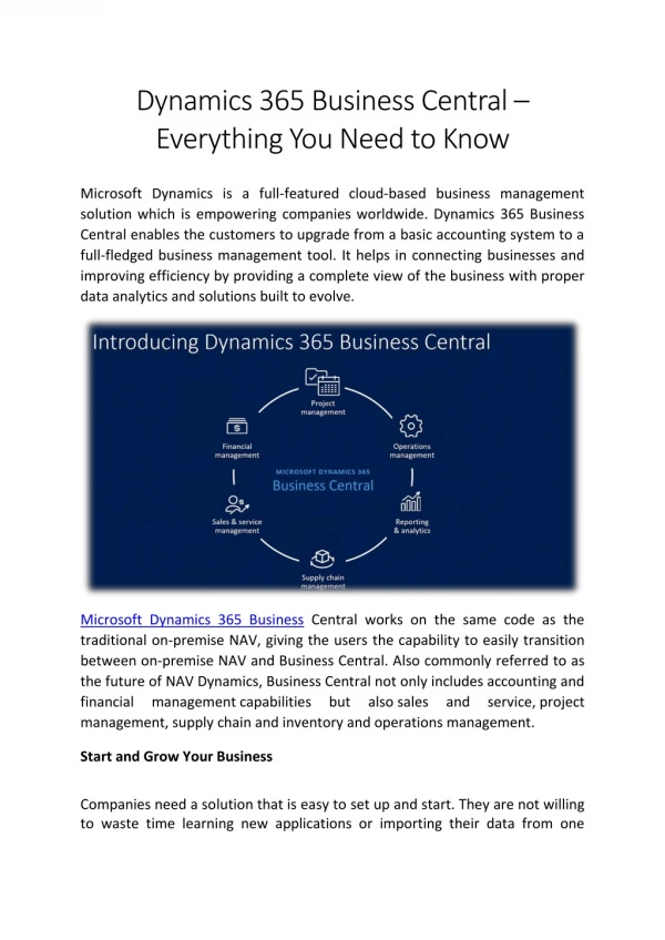 Dynamics 365 Business Central – Everything You Need to Know