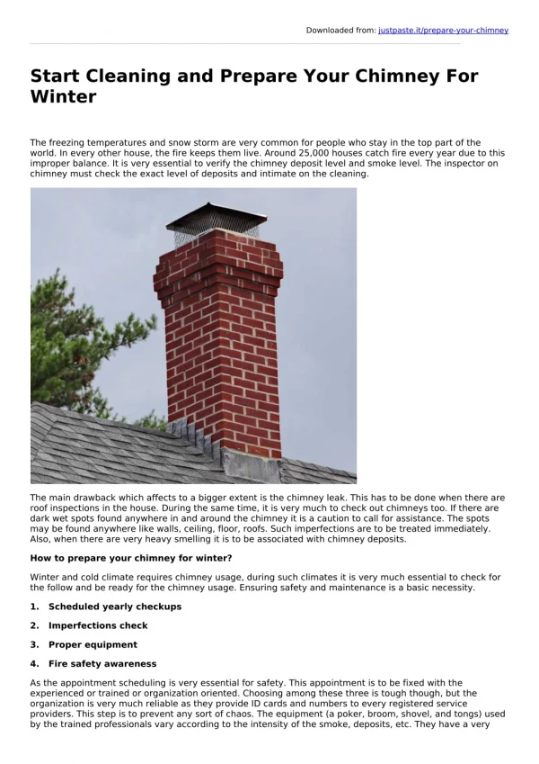 Start Cleaning and Prepare Your Chimney For Winter