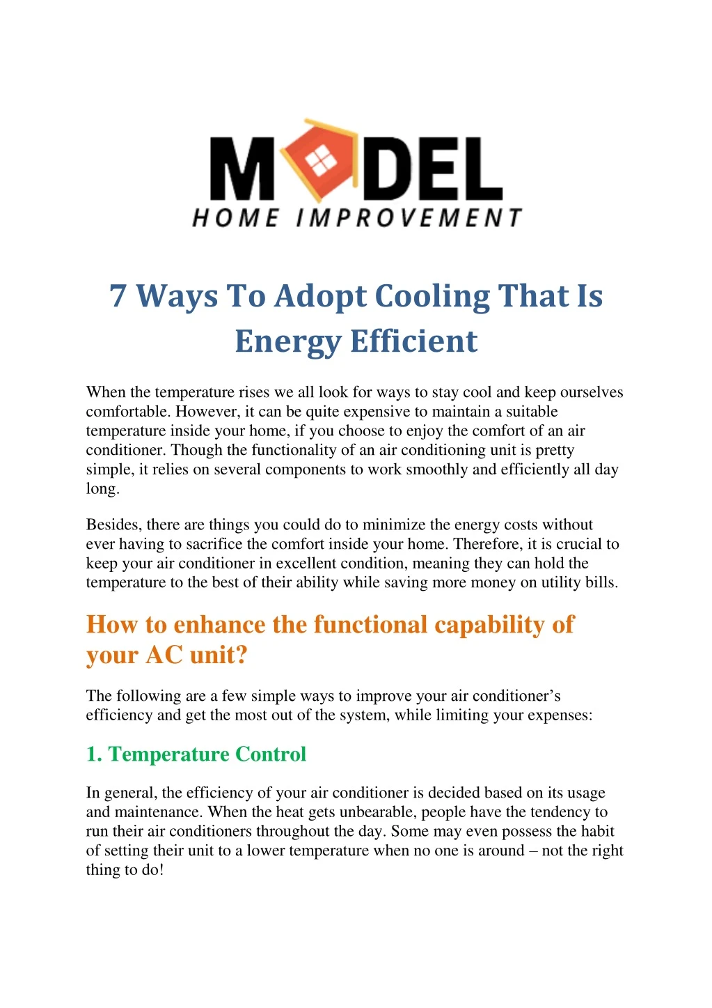 7 ways to adopt cooling that is energy efficient