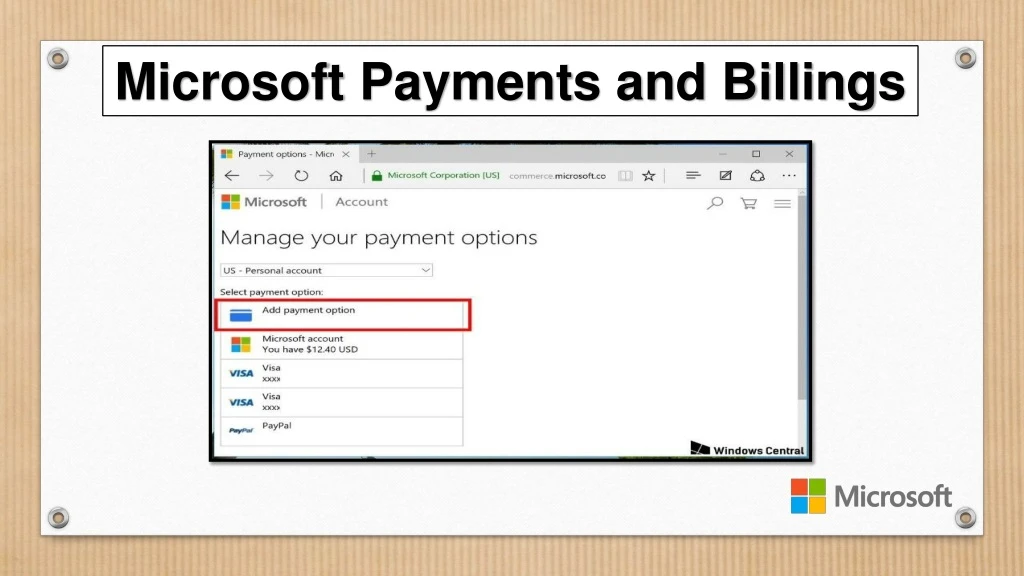 microsoft payments and billings