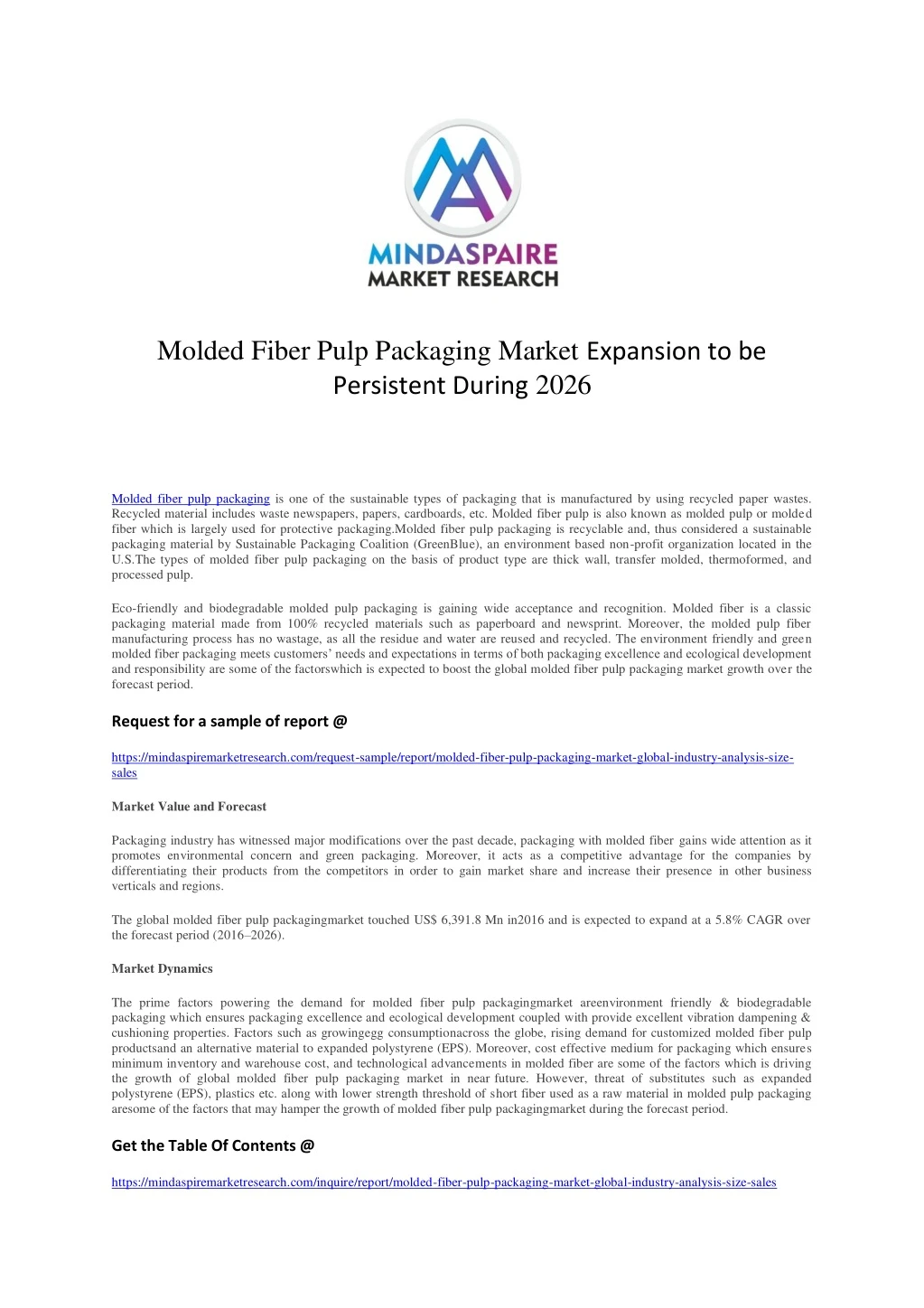 molded fiber pulp packaging market expansion