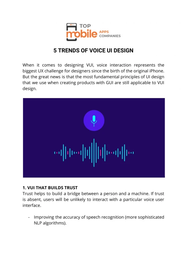 5 TRENDS OF VOICE UI DESIGN