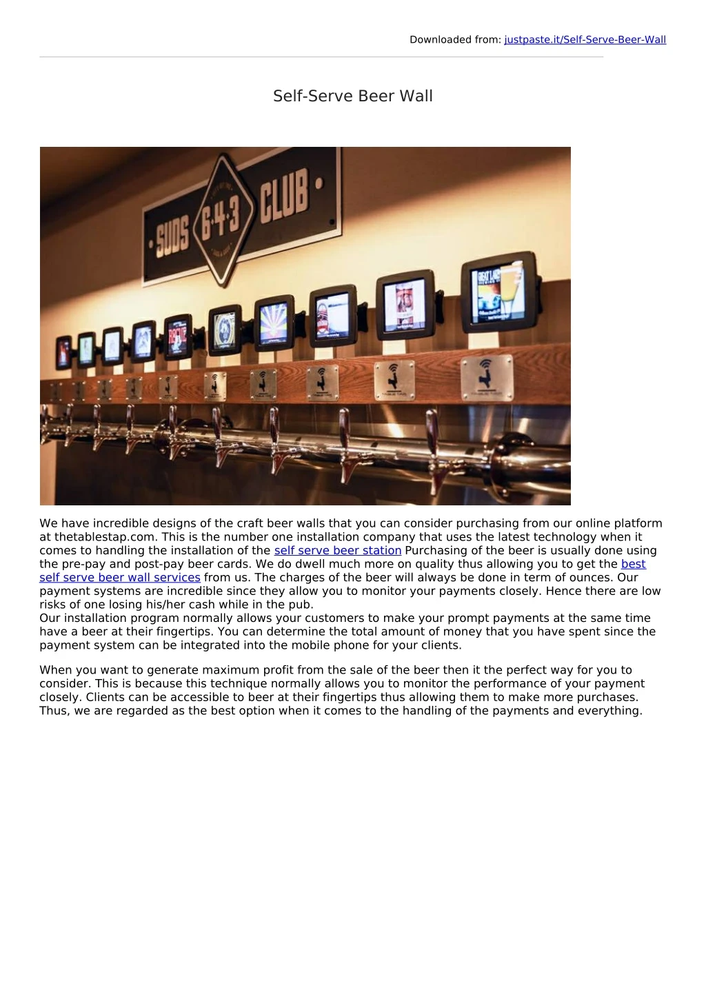 downloaded from justpaste it self serve beer wall