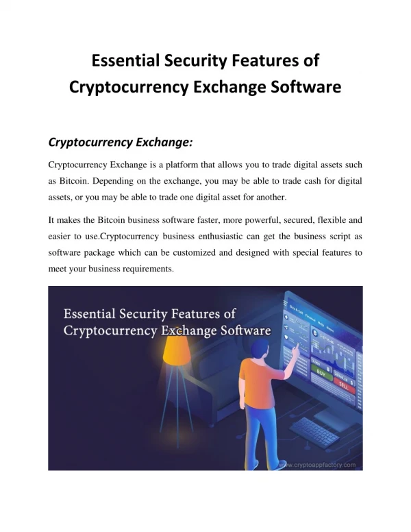 Essential Security Features of Cryptocurrency Exchange Software
