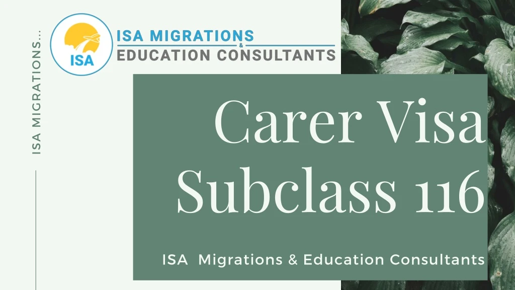 carer visa subclass 116