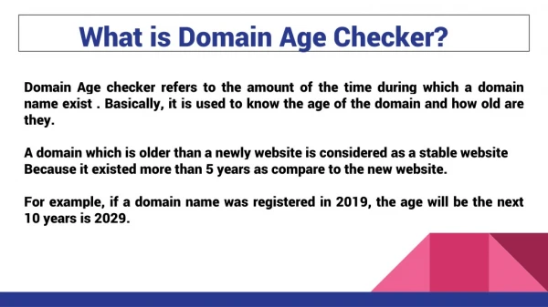 Domain age checker