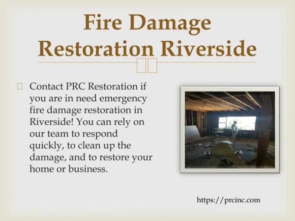 Fire Damage Restoration Riverside