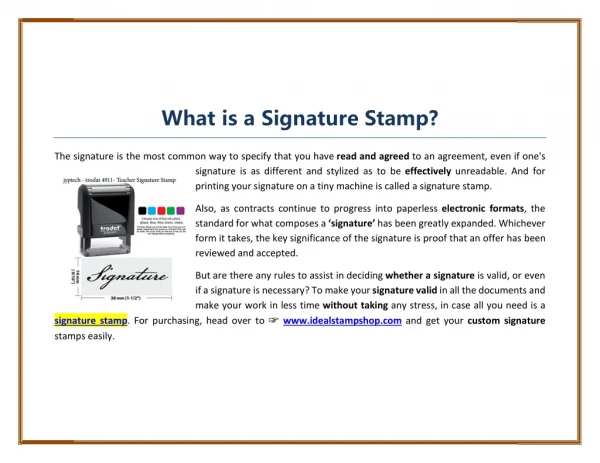 Why to Buy Best Quality Signature Stamps?