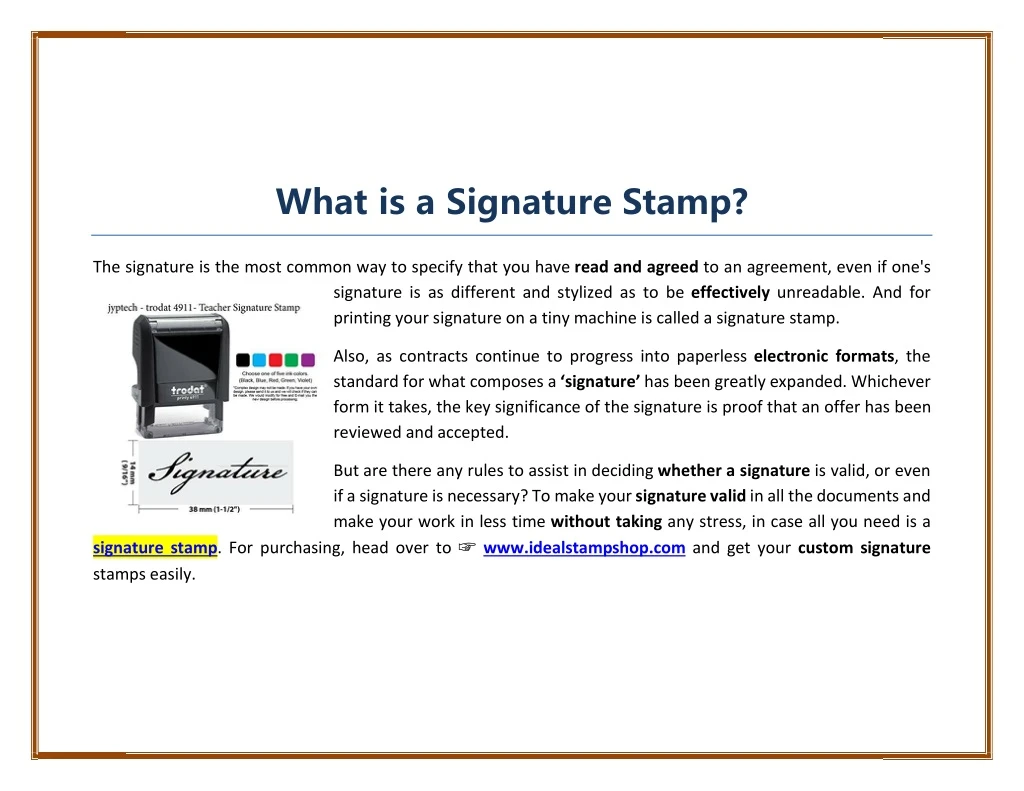 what is a signature stamp