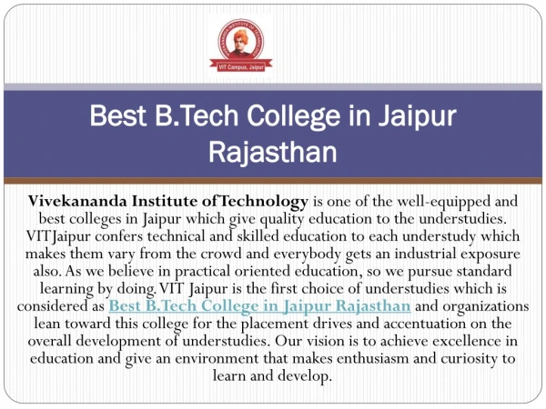 Best B.Tech College in Jaipur Rajasthan