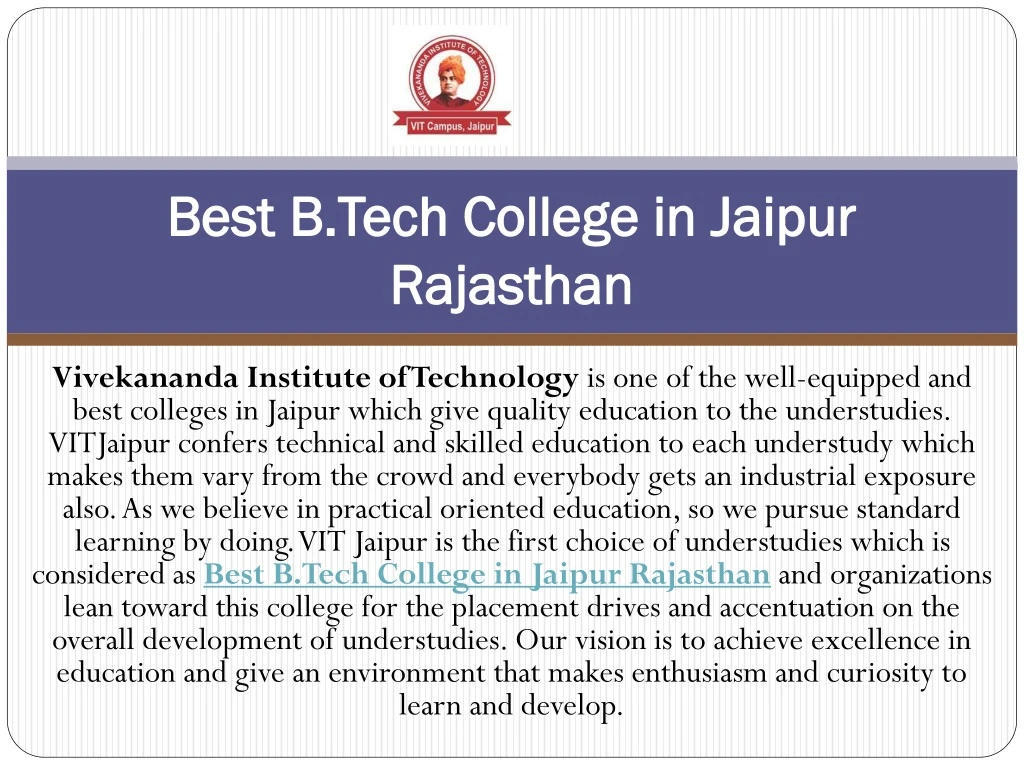 best b tech college in jaipur rajasthan