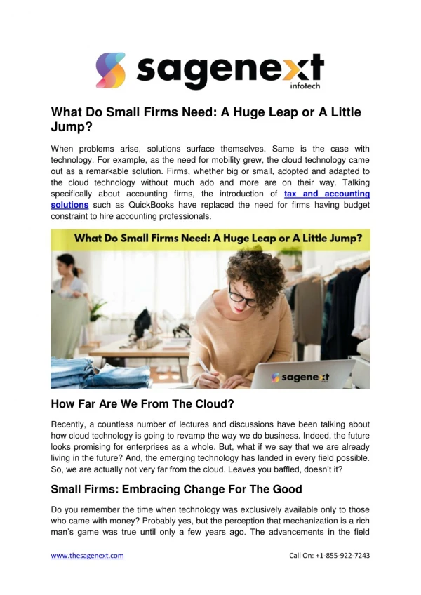 what do small firms need a huge leap or a little