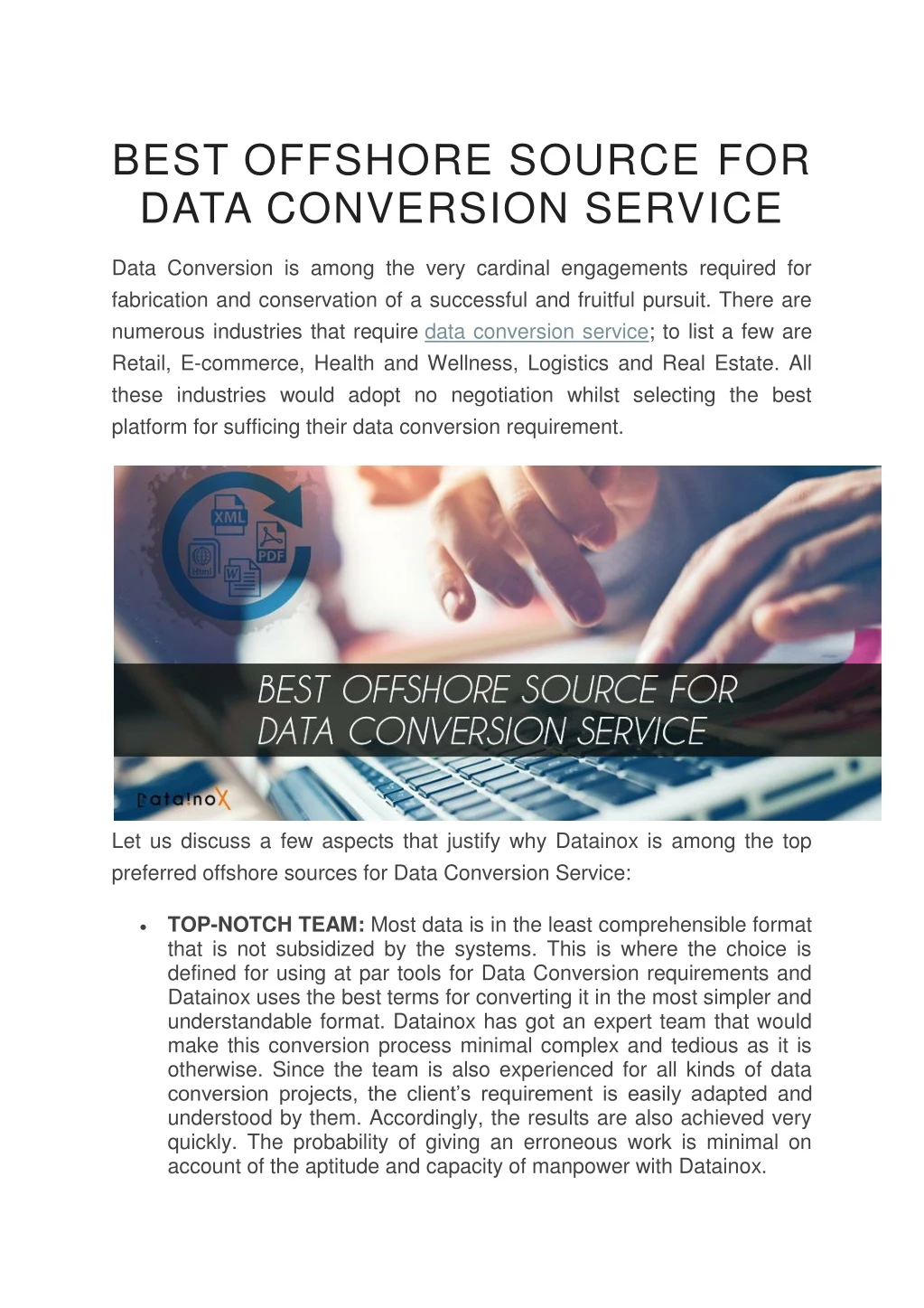 best offshore source for data conversion service