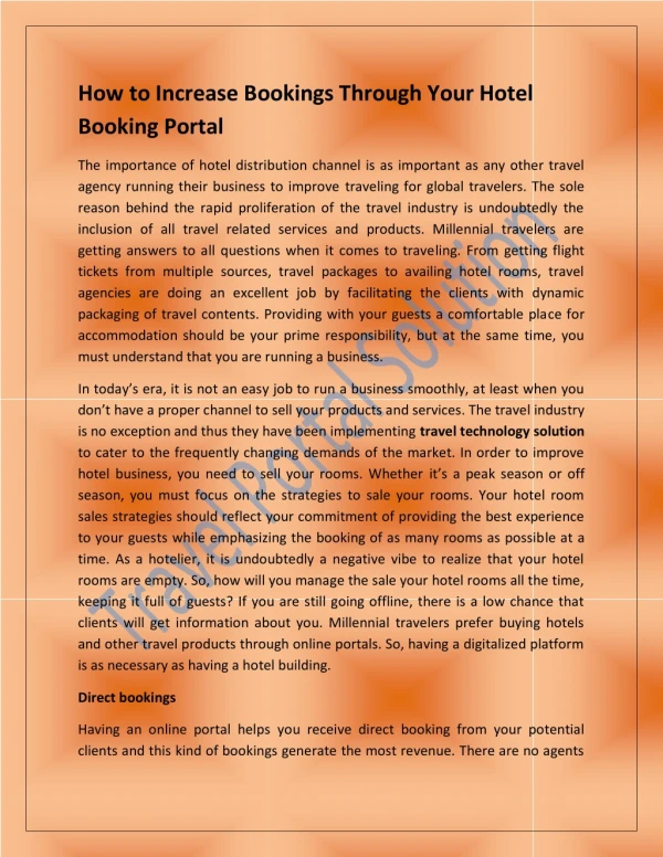 How to Increase Bookings Through Your Hotel Booking Portal