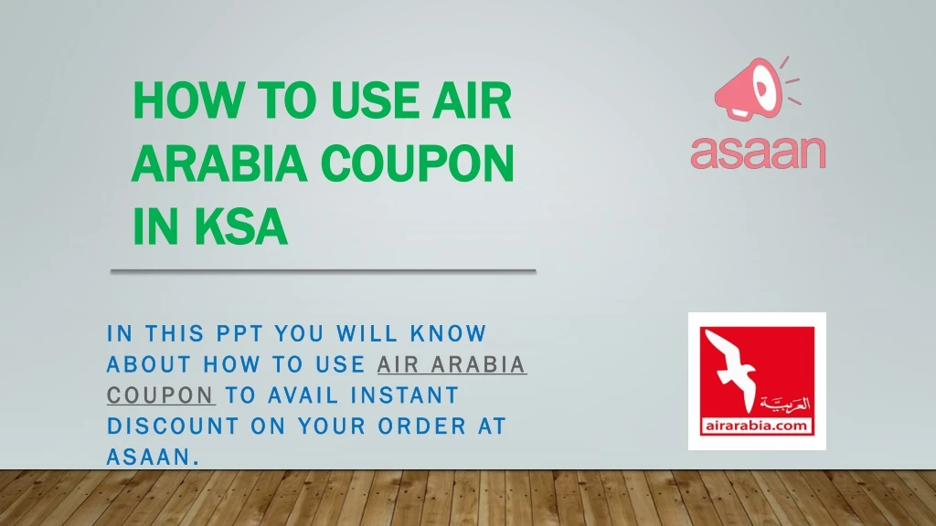 how t o use air arabia coupon in ksa