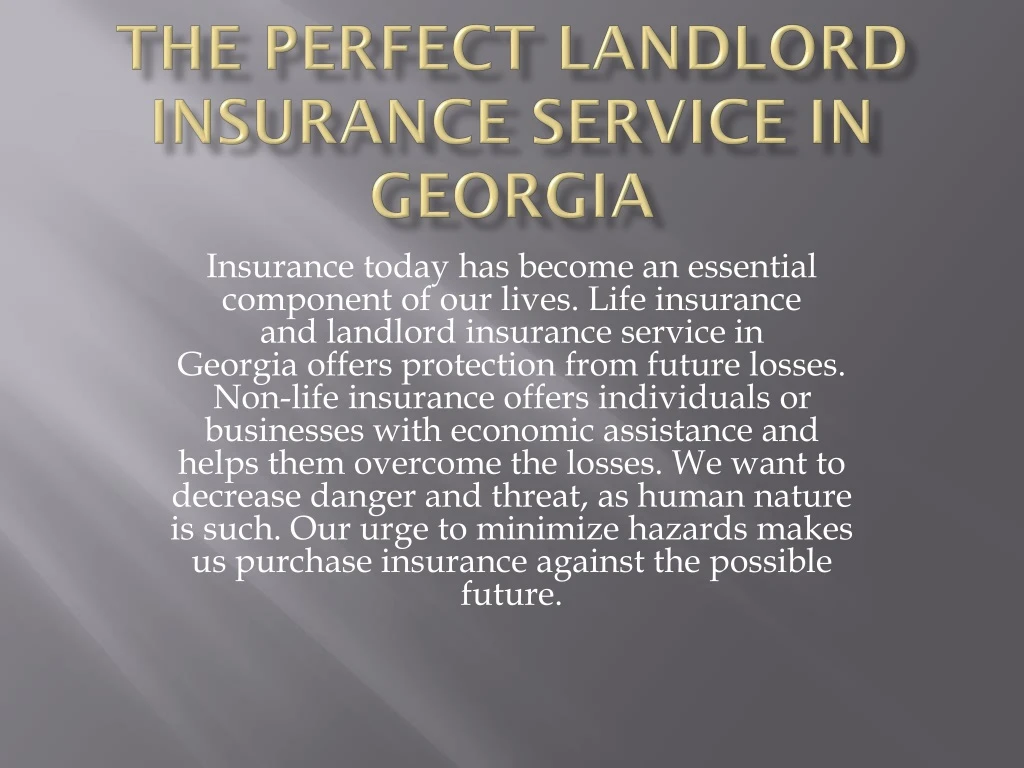 the perfect landlord insurance service in georgia