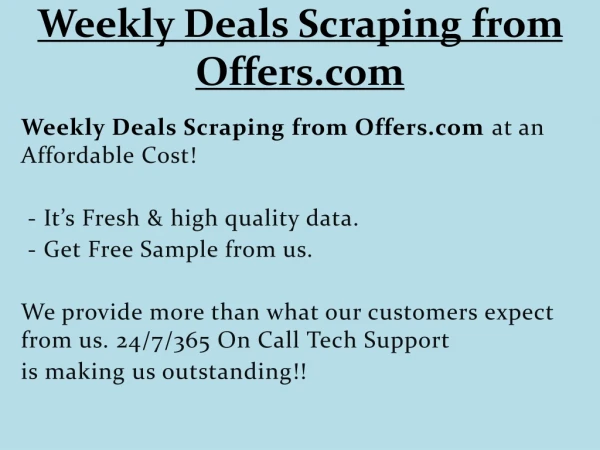 weekly deals scraping from offers com