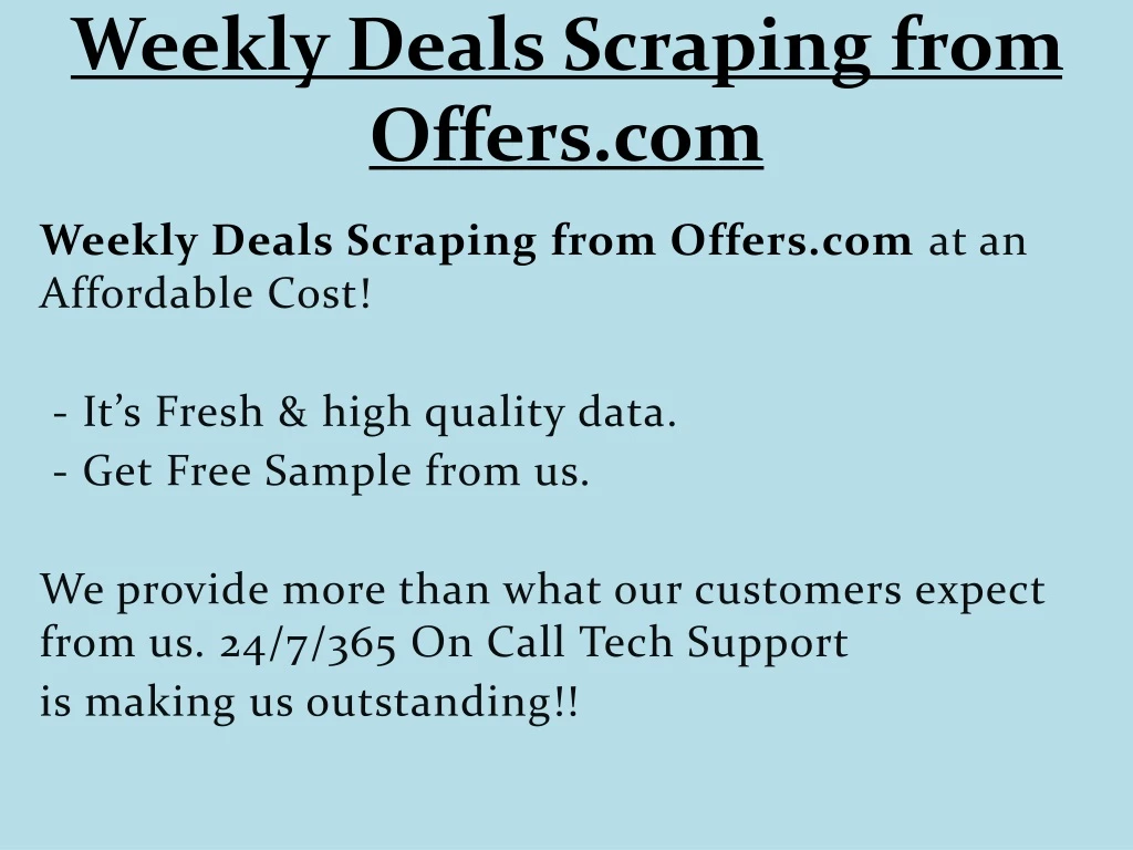 weekly deals scraping from offers com