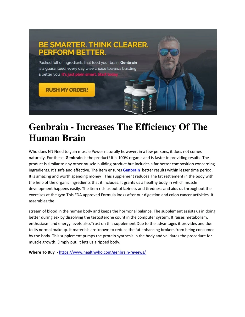 genbrain increases the efficiency of the human