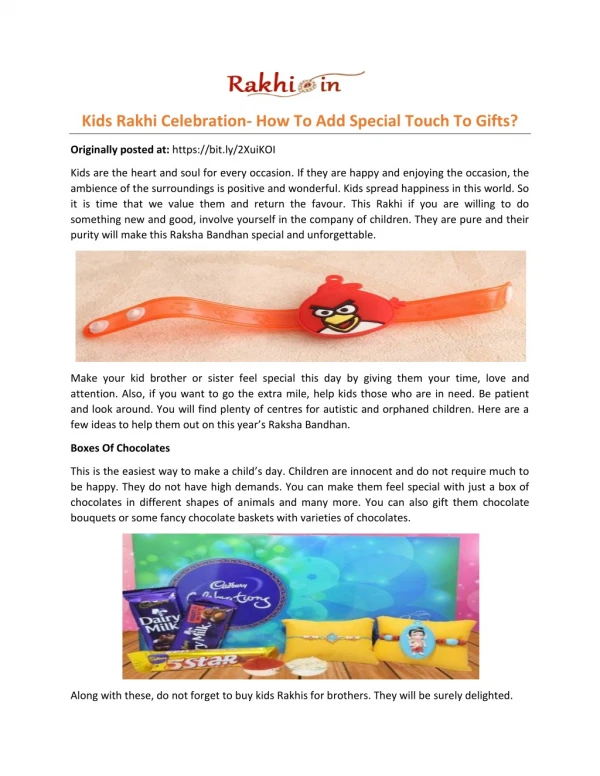 Kids Rakhi Celebration- How To Add Special Touch To Gifts?