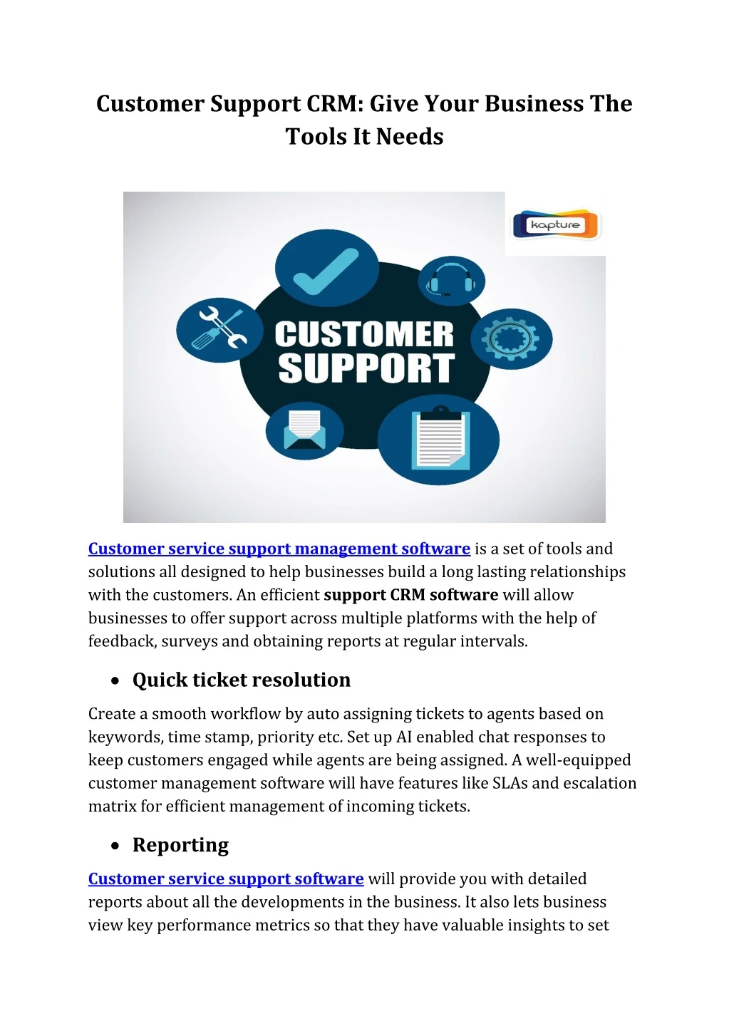 customer support crm give your business the tools