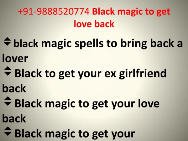 Black magic to get love back