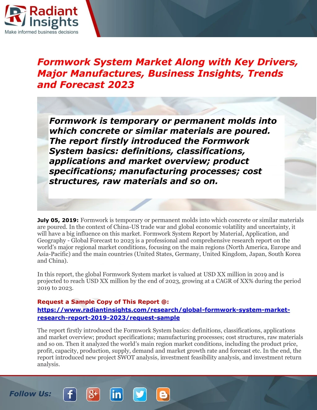formwork system market along with key drivers