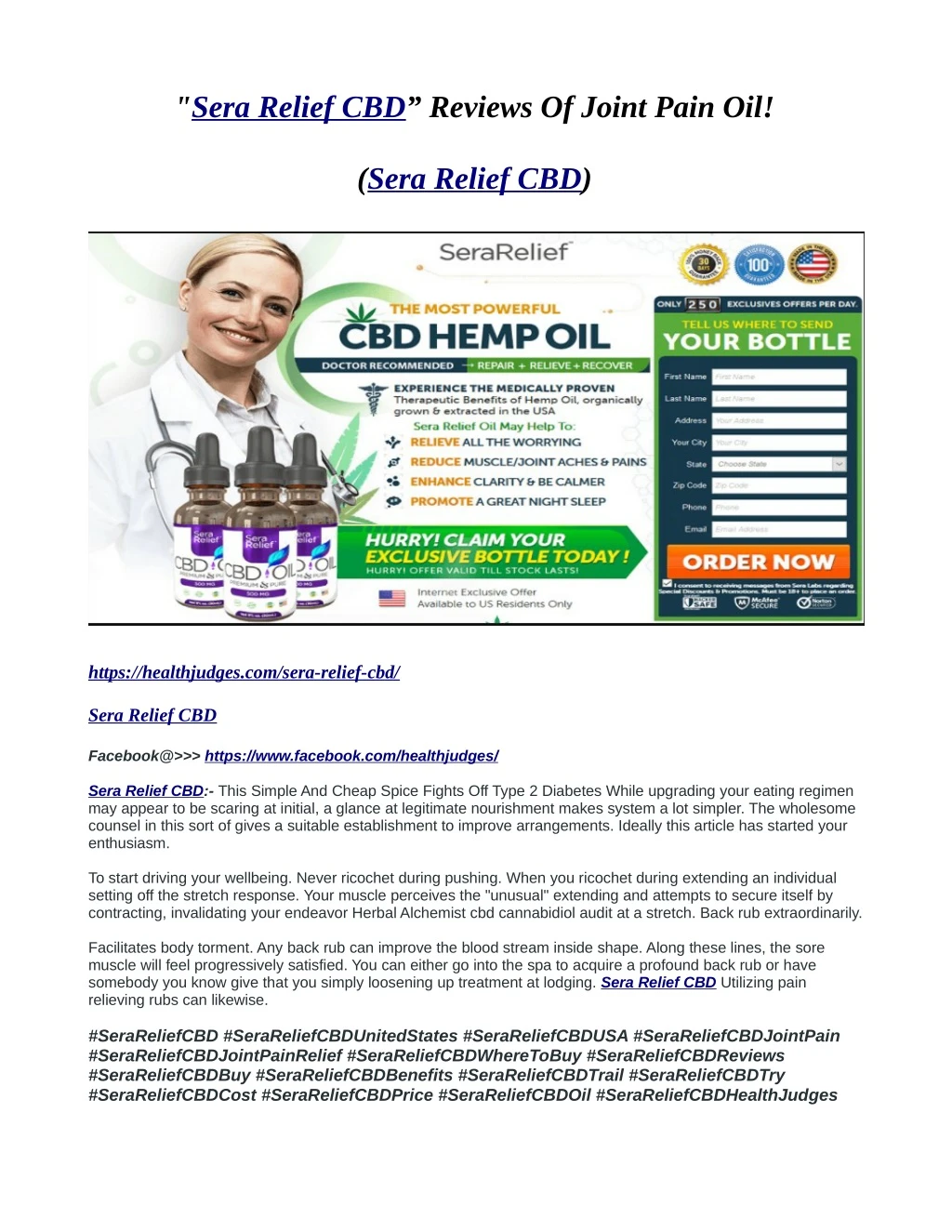 sera relief cbd reviews of joint pain oil