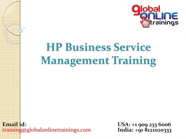 HP Business Service Management Training | Best HP BSM training
