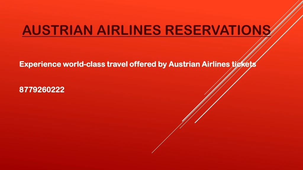austrian airlines reservations