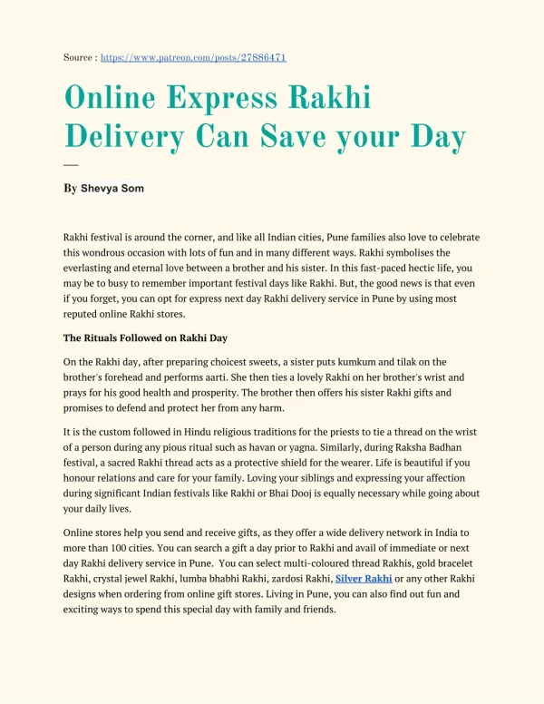 GiftaLove.com Express Rakhi Delivery Can Save Your Day