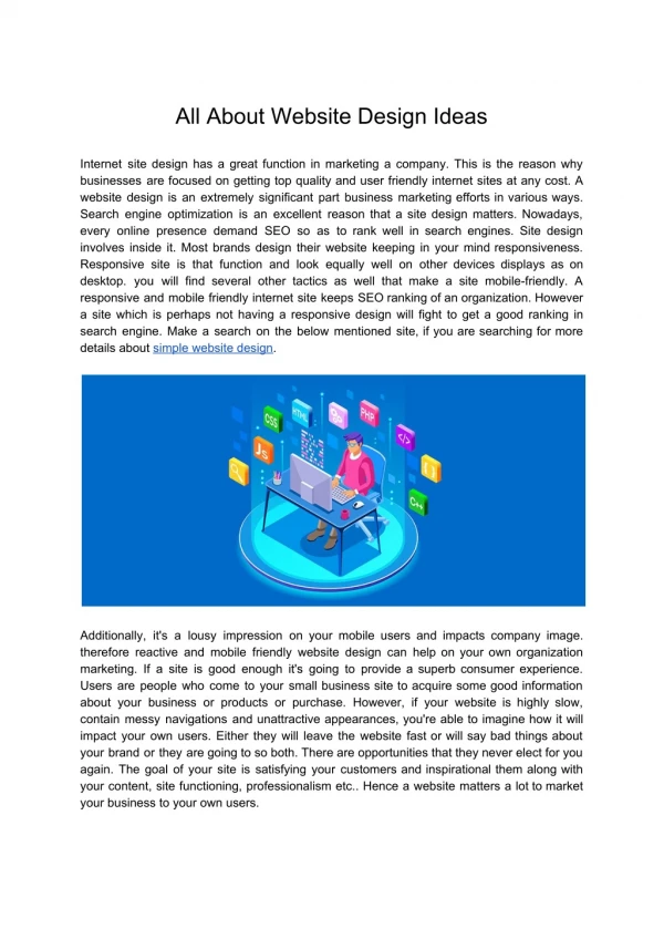 all about website design ideas