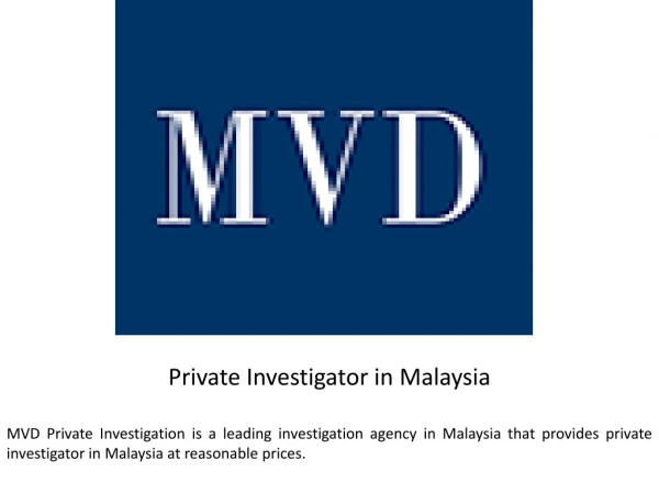 Private Investigator in Malaysia