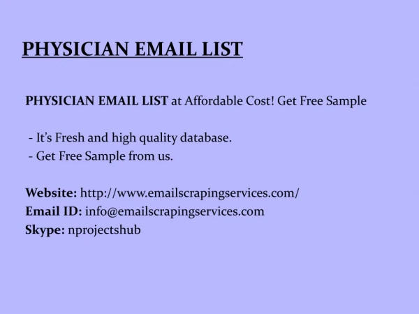 physician email list