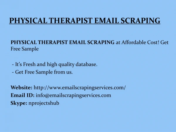 Physical Therapist Email Scraping