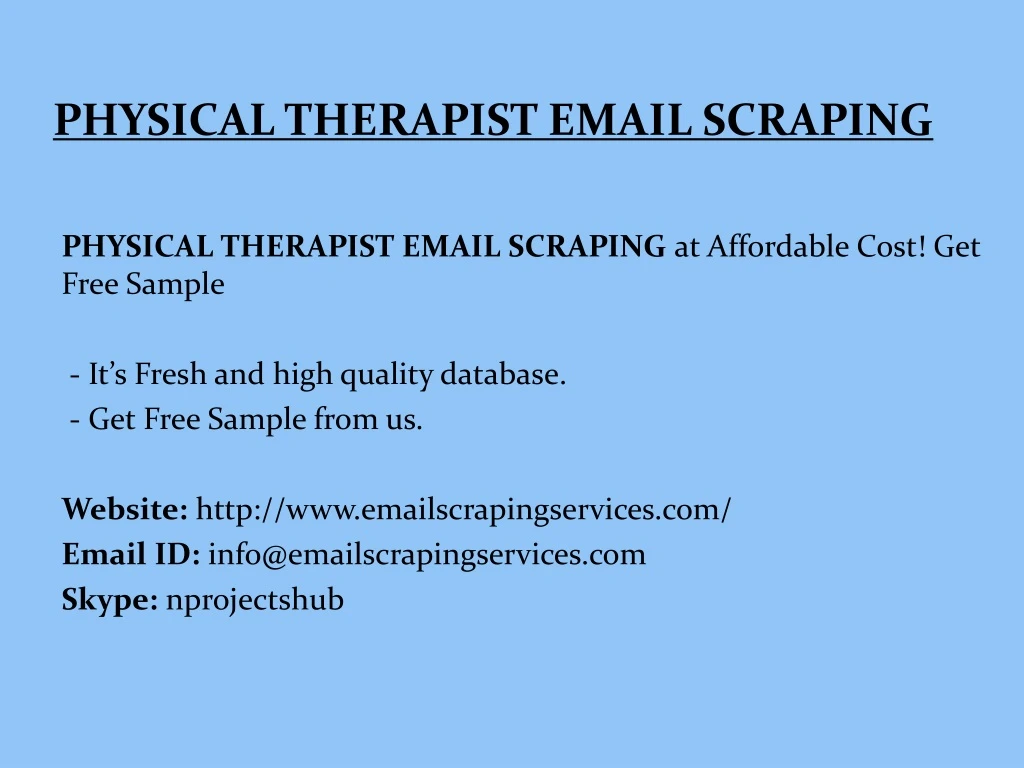 physica l therapist email scraping