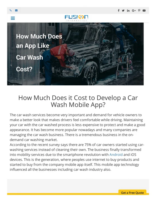 Cost to Develop On-demand Car Wash Mobile App
