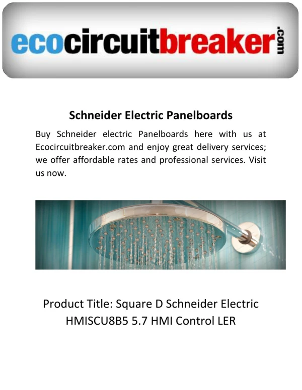 Schneider Electric Panelboards - Ecocircuitbreaker