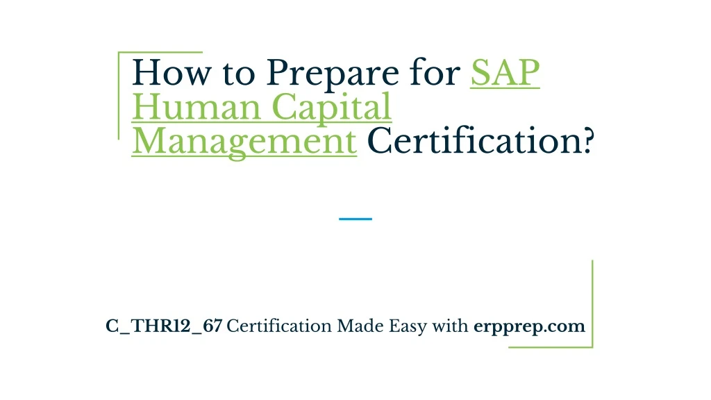 how to prepare for sap human capital management