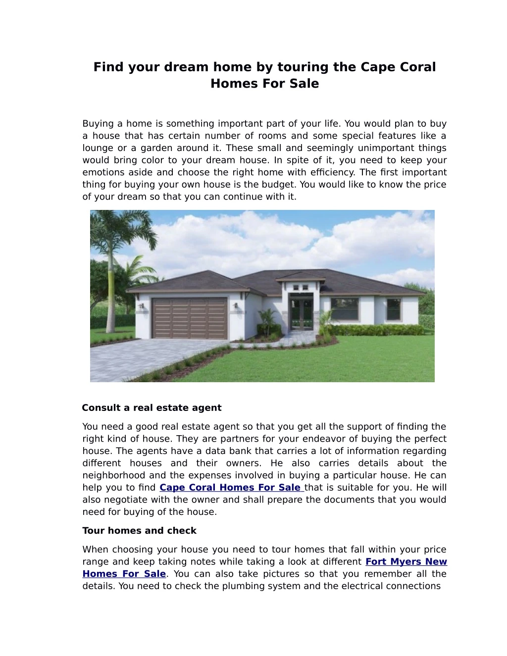 find your dream home by touring the cape coral