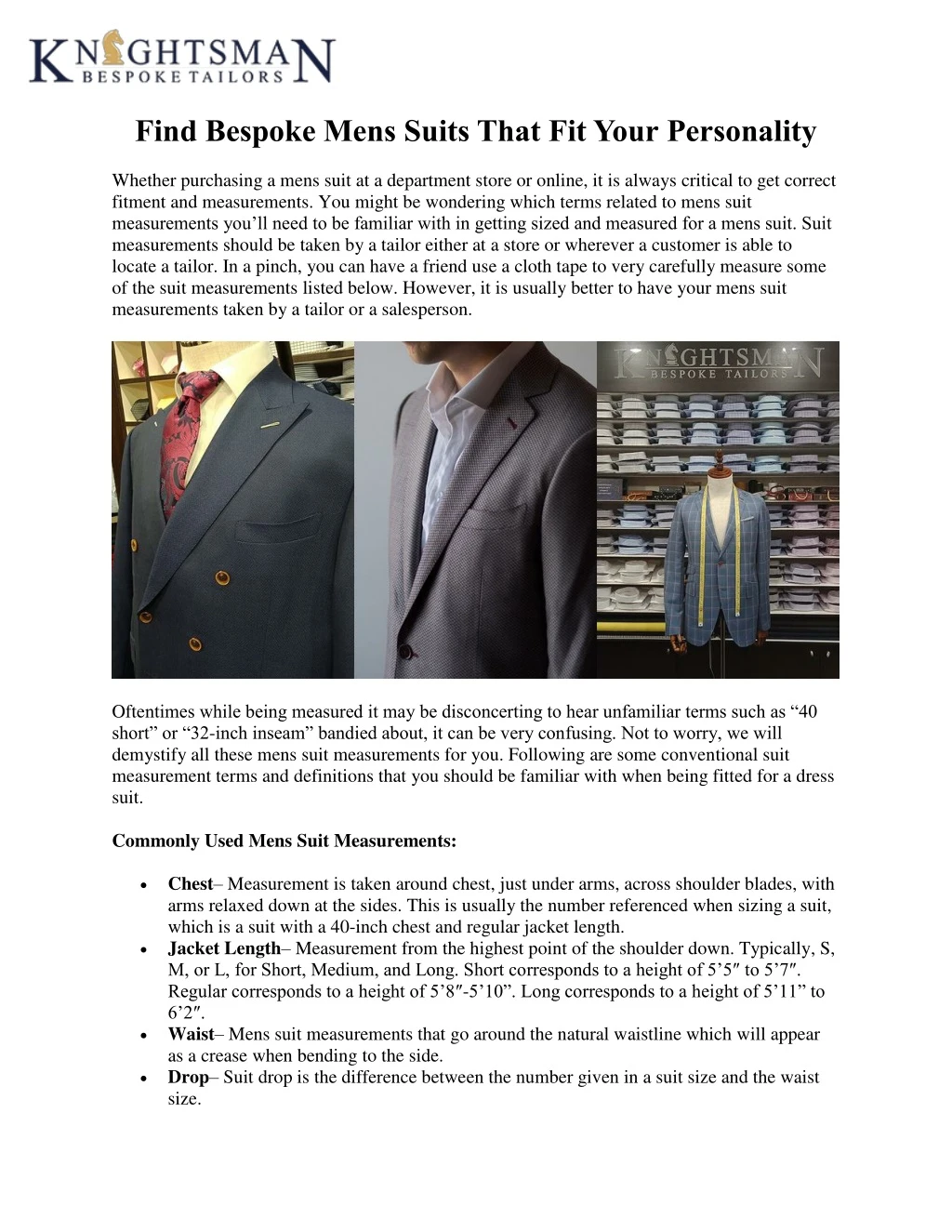 find bespoke mens suits that fit your personality