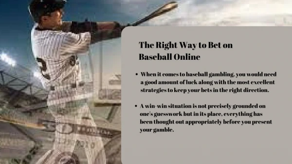 The Right Way to Bet on Baseball Online